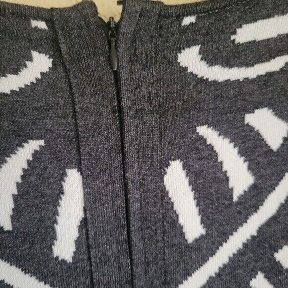 Parker Bodycon Stretch Knit Dress Metallic Dark Gray White Size Small - Picture 9 of 10